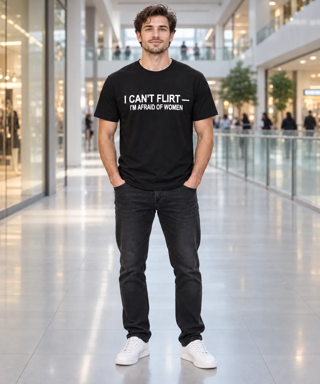 I CAN'T FLIRT — I'M AFRAID OF WOMEN – worn