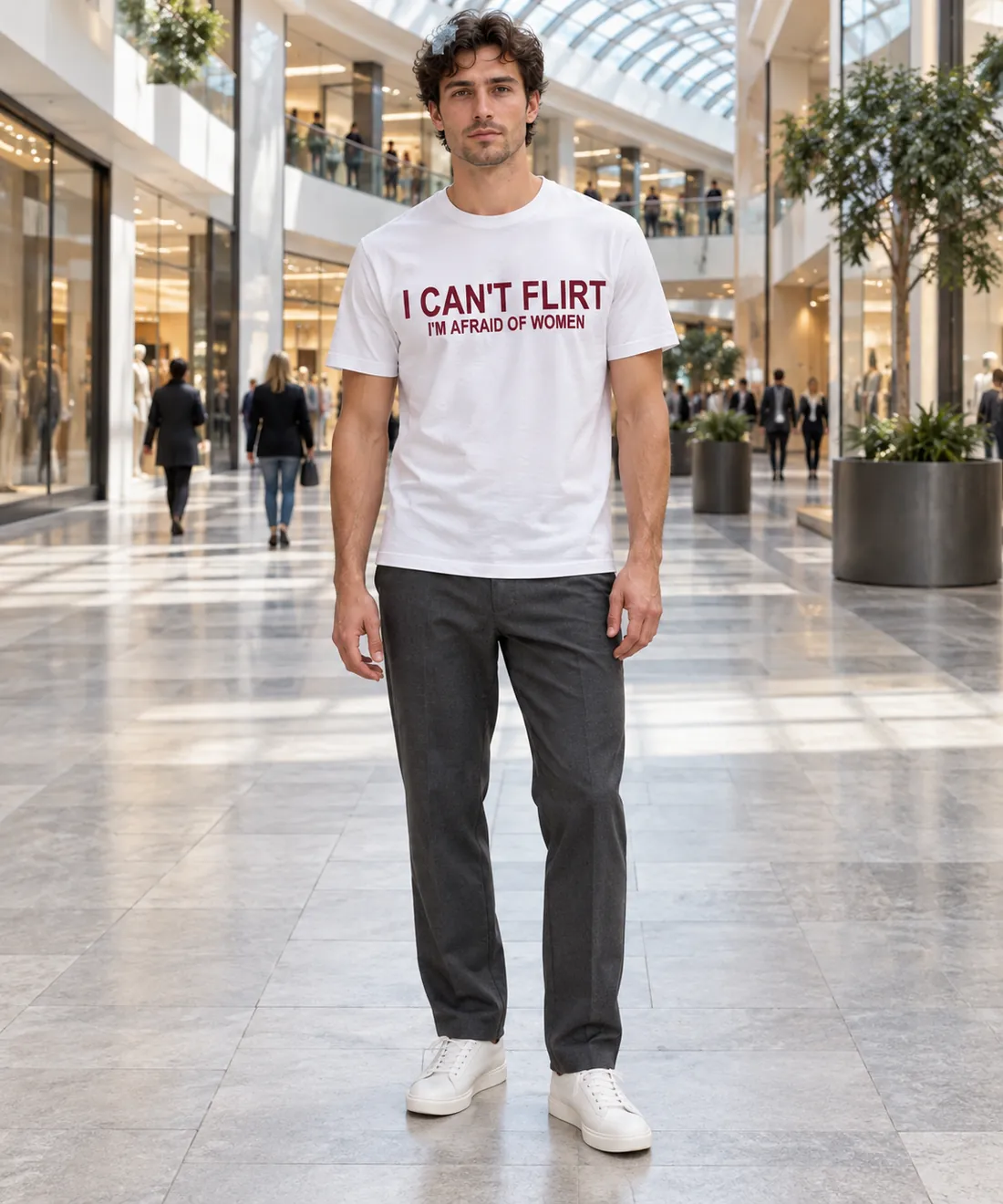 I CAN'T FLIRT — I'M AFRAID OF WOMEN – worn