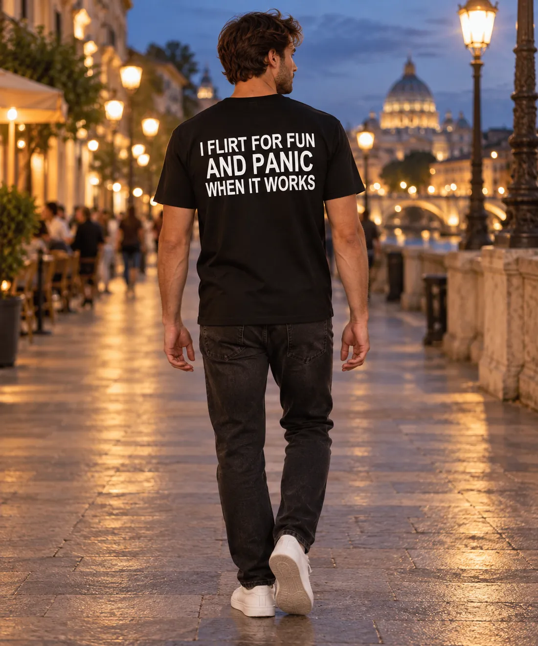 I FLIRT FOR FUN AND PANIC WHEN IT WORKS – getragen