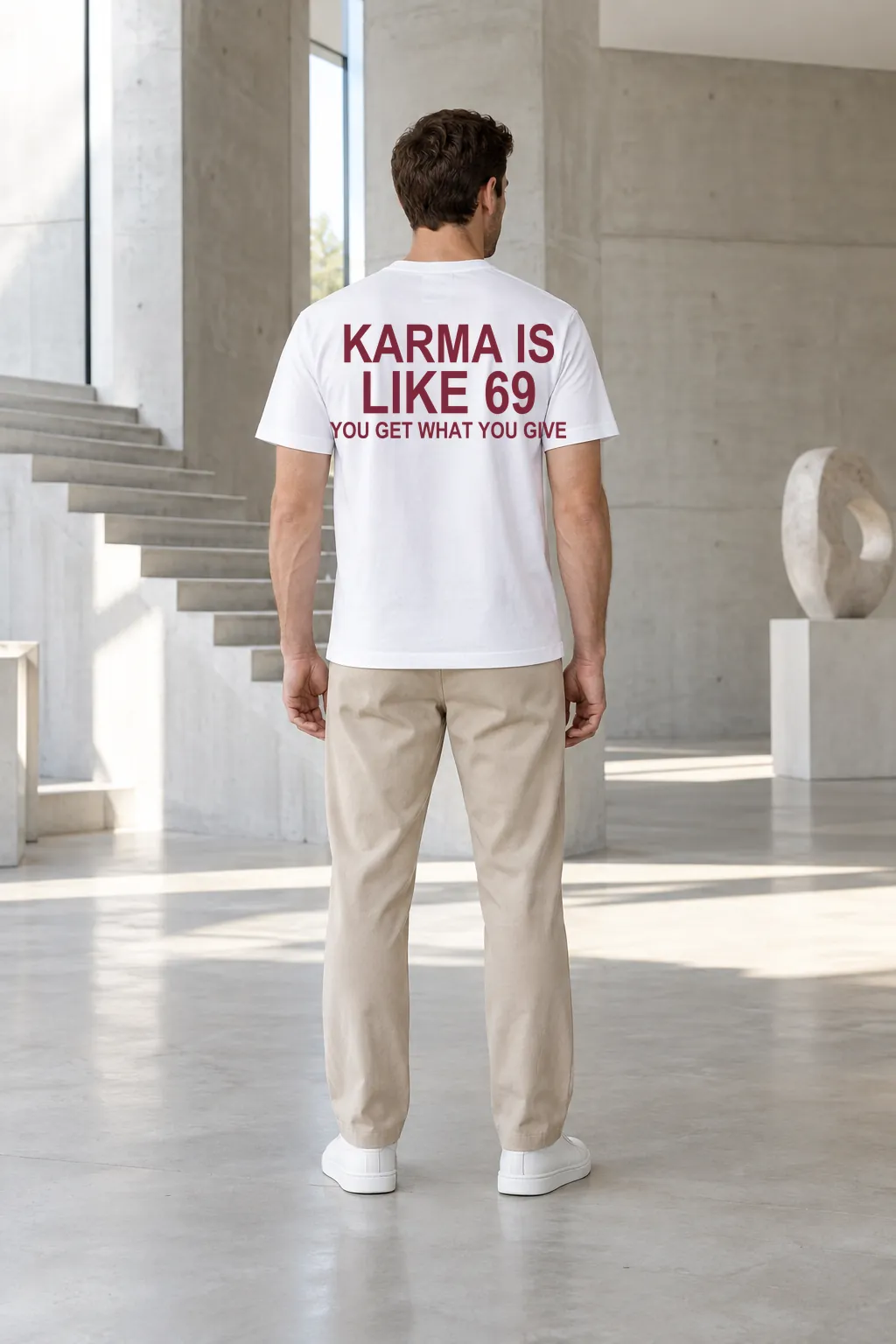 KARMA IS LIKE 69 — YOU GET WHAT YOU GIVE – getragen
